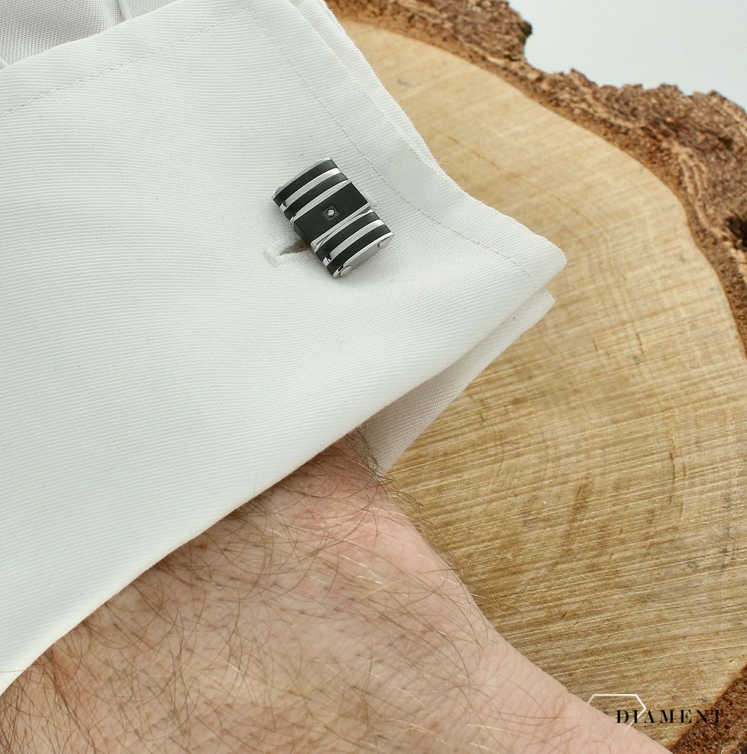 Stalowe spinki do mankietów Nomination Italy Strong Diamond czarne 028333 037..jpg